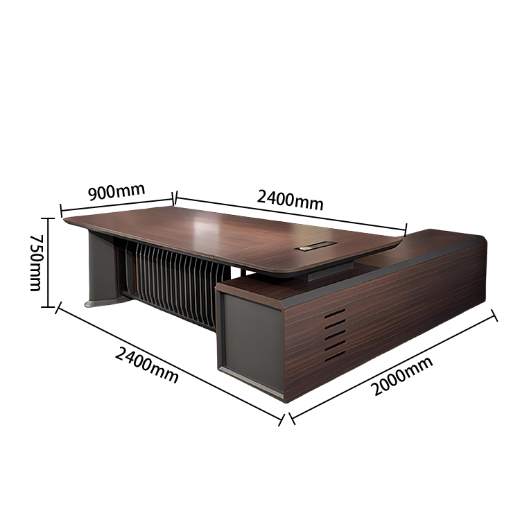 エグゼクティブデスク　社長机　木製デスク　事務用　木目調　大容量　L字型　広い天板　高品質　割れにくい　カスタマイズ可能　LBZ-P059