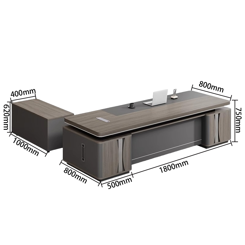 エグゼクティブデスク　社長机　木製デスク　ダイヤル錠付き　通気孔付き　配線ボックス付き　通気性　L字型　カスタマイズ可能　LBZ-P062