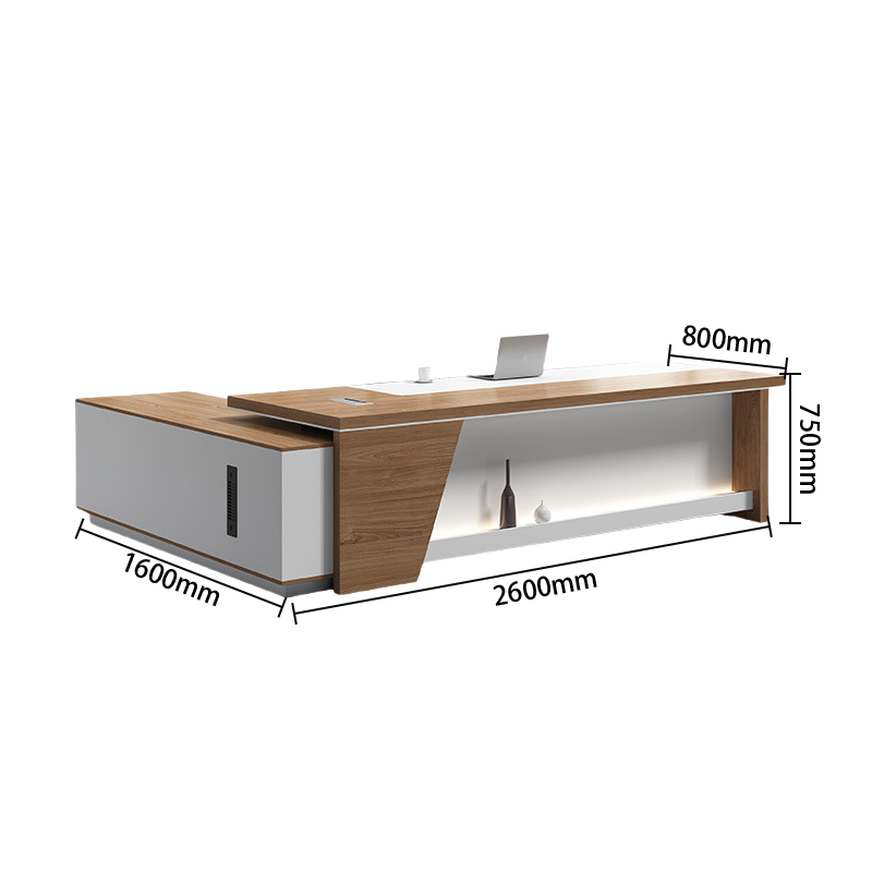 エグゼクティブデスク　社長机　木製デスク　パソコンデスク　大容量　ダイヤル錠付き　通気孔付き　L字型　カスタマイズ可能　LBZ-P066