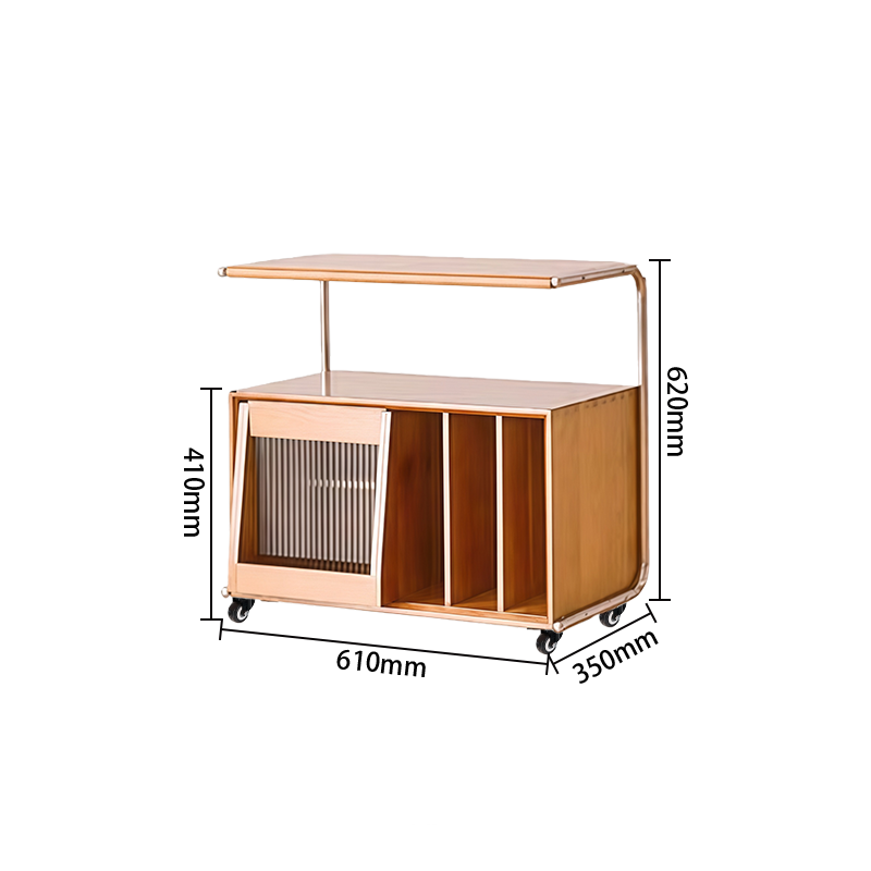 物置ラック　大容量　キャスター付き　ディスプレイラック　飾り棚　頑丈なフレーム　ラック小型　ダークブラウン　チェリー　ZWJ-P020