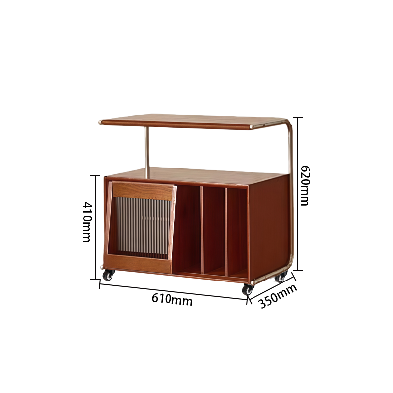 物置ラック　大容量　キャスター付き　ディスプレイラック　飾り棚　頑丈なフレーム　ラック小型　ダークブラウン　チェリー　ZWJ-P020