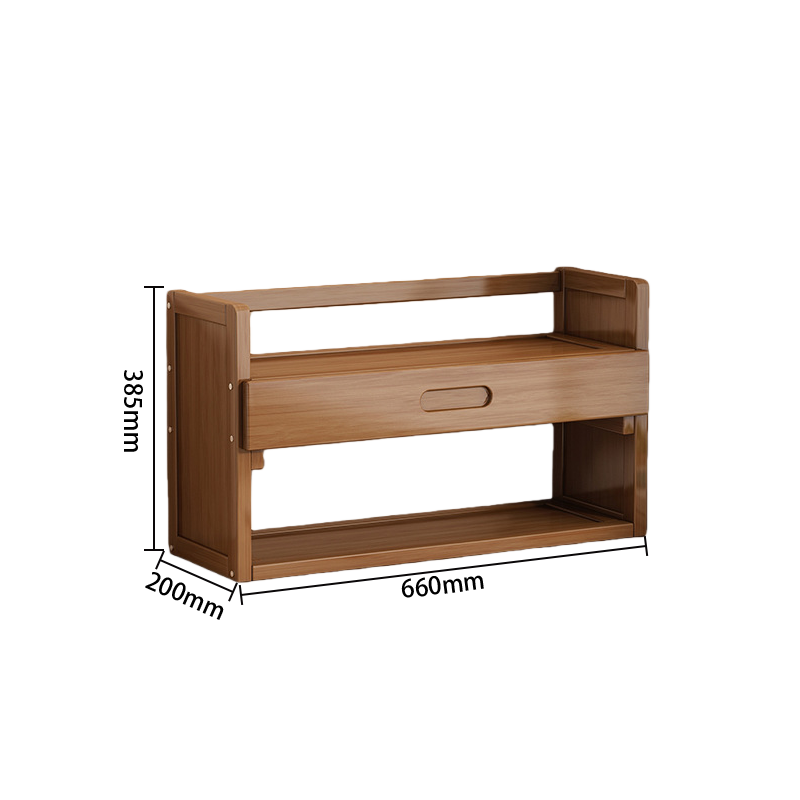 物置ラック　竹製　頑丈なフレーム　組立必要　置物棚　ディスプレイラック　ナチュラル　ウォールシェルフ　茶色　ZWJ-P023