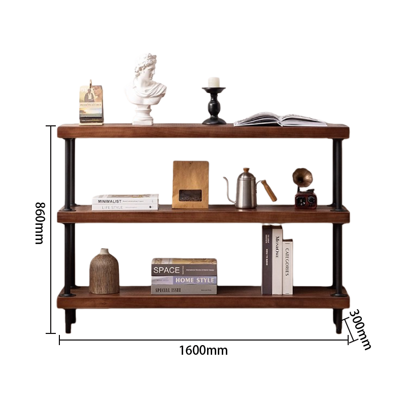 物置ラック　大容量　ディスプレイラック　飾り棚　ラック　置物棚　頑丈なフレーム　カスタマイズ可能　ウォールナット　ZWJ-P014