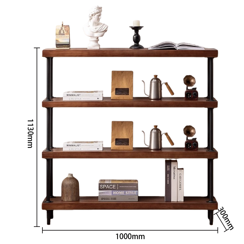 物置ラック　大容量　ディスプレイラック　飾り棚　ラック　置物棚　頑丈なフレーム　カスタマイズ可能　ウォールナット　ZWJ-P014