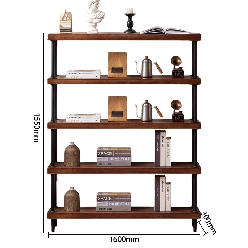 物置ラック　大容量　ディスプレイラック　飾り棚　ラック　置物棚　頑丈なフレーム　カスタマイズ可能　ウォールナット　ZWJ-P014