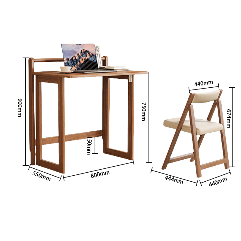 勉強机　折りたたみテーブル　学習デスク　在宅用　角丸加工　無垢材　折りたたみ可能　シンプル　ウォールナット　ナチュラル　XXZ-P015