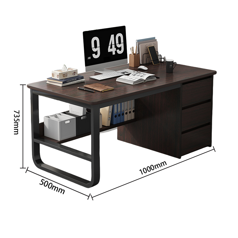 オフイスデスク　収納付きデスク　片袖机　片袖デスク　役員用　事務用　サイド収納　収納棚付き　ナチュラル　カスタマイズ可能　YGZ-P023