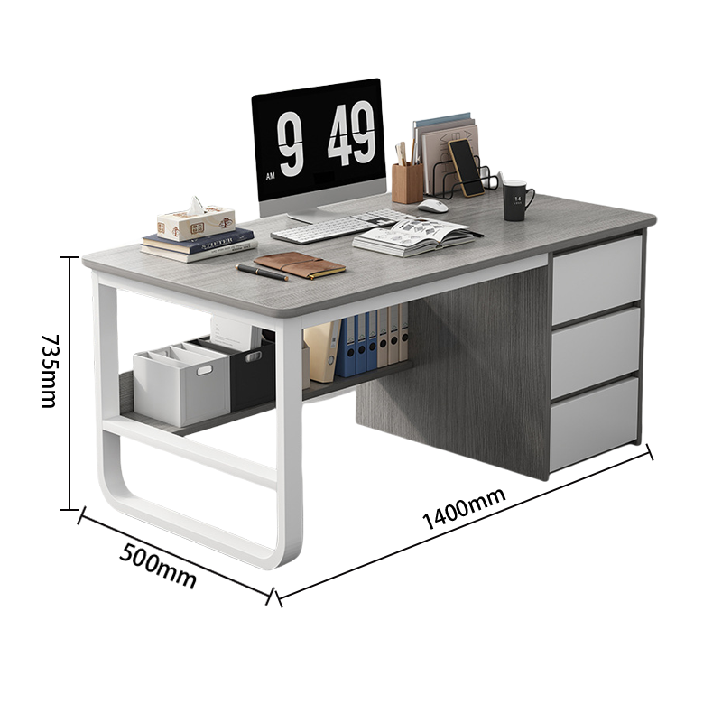 オフイスデスク　収納付きデスク　片袖机　片袖デスク　役員用　事務用　サイド収納　収納棚付き　ナチュラル　カスタマイズ可能　YGZ-P023