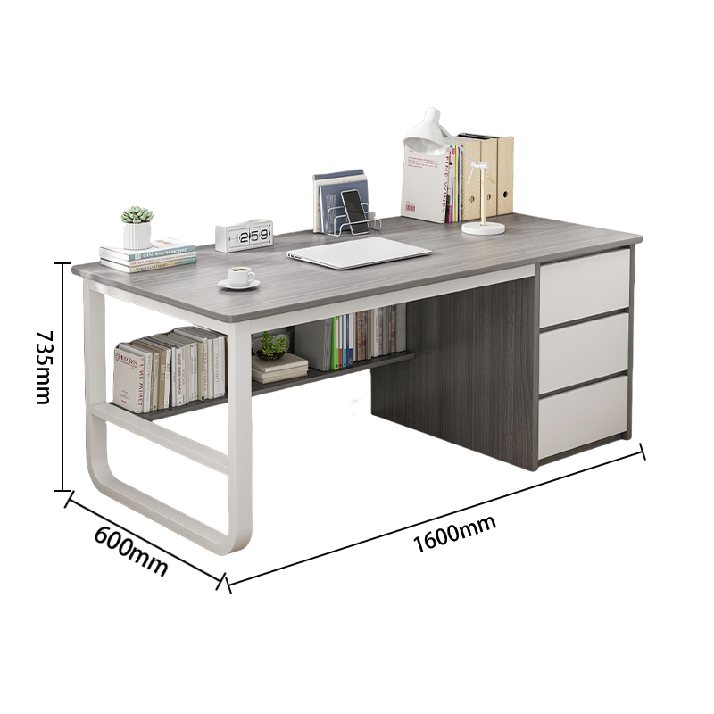 オフイスデスク　収納付きデスク　片袖机　片袖デスク　役員用　事務用　サイド収納　収納棚付き　ナチュラル　カスタマイズ可能　YGZ-P023