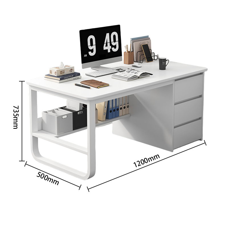 オフイスデスク　収納付きデスク　片袖机　片袖デスク　役員用　事務用　サイド収納　収納棚付き　ナチュラル　カスタマイズ可能　YGZ-P023