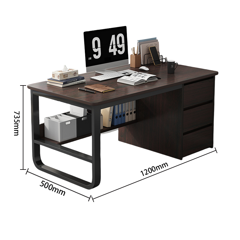 オフイスデスク　収納付きデスク　片袖机　片袖デスク　役員用　事務用　サイド収納　収納棚付き　ナチュラル　カスタマイズ可能　YGZ-P023