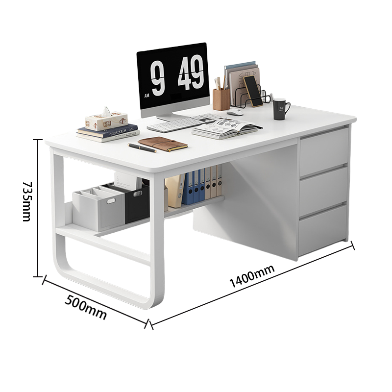 オフイスデスク　収納付きデスク　片袖机　片袖デスク　役員用　事務用　サイド収納　収納棚付き　ナチュラル　カスタマイズ可能　YGZ-P023