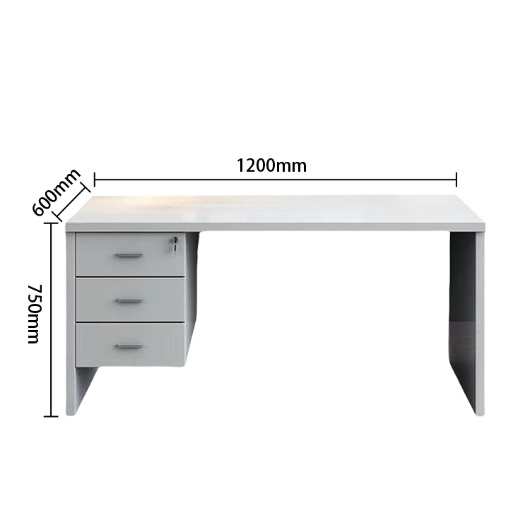 片袖机　オフィスデスク　ワークデスク　社員用デスク　片袖デスク　引き出し　サイド収納　鍵付き　ホワイト　カスタマイズ可能　YGZ-P027