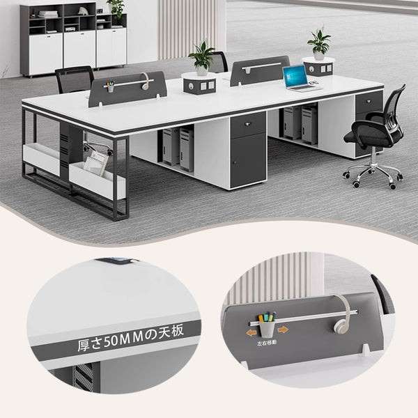 オフイスデスク　役員用　企業用　収納ボックス　仕切りパネル付き　広々とした天板　ダイヤル錠付き　機能性　カスタマイズ可能　YGZ-P015
