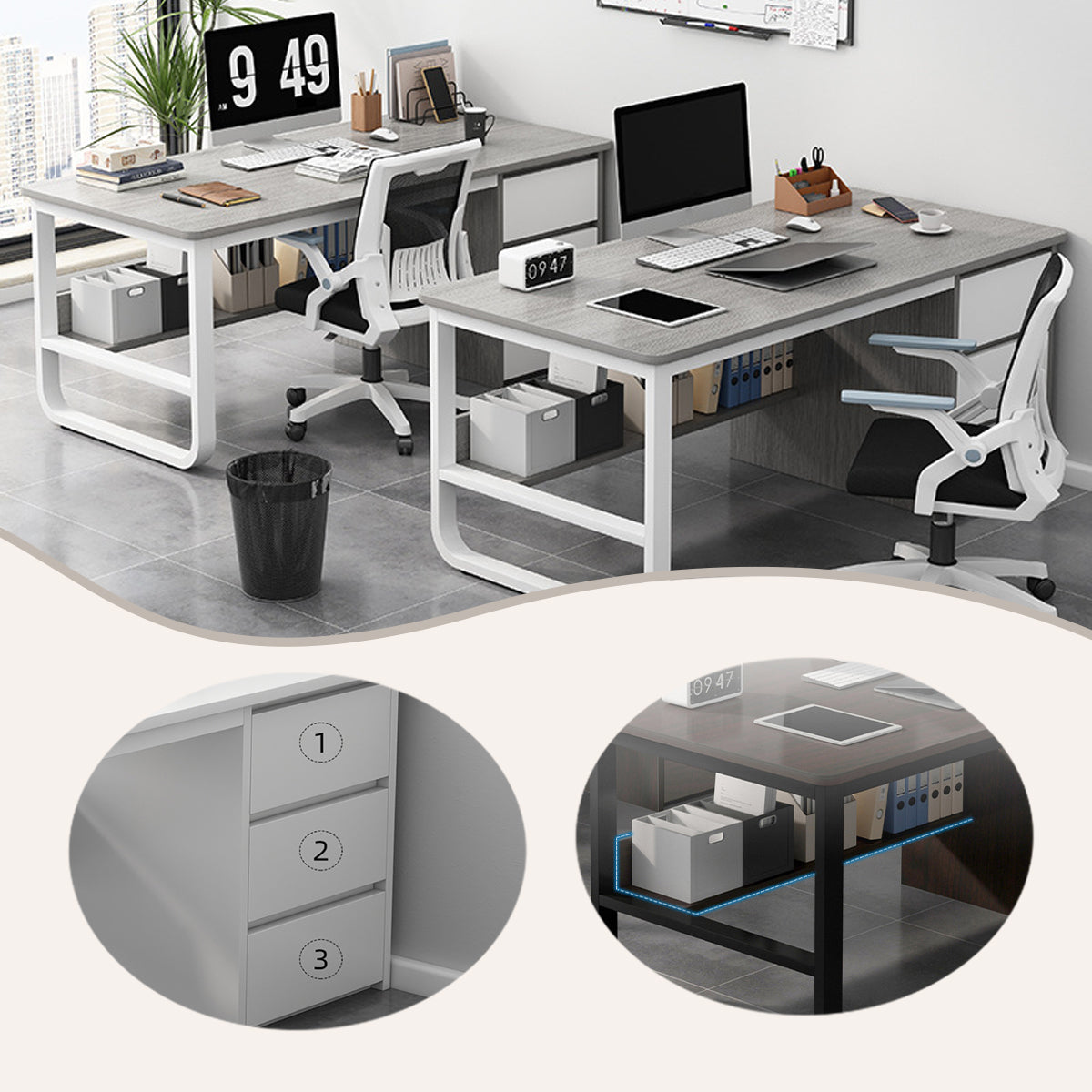 オフイスデスク,収納付きデスク,片袖机,片袖デスク,役員用,事務用