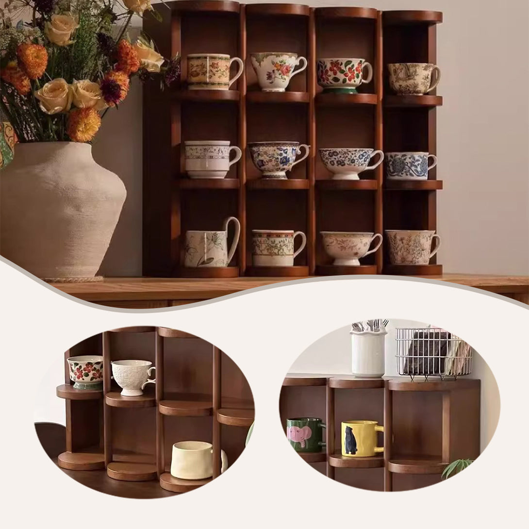 マガジンラック　パンフレットスタンド　オフィス収納　物置ラック 大容量　空間節約　コンパクト　ブラウン　チェリー　ZWJ-P019