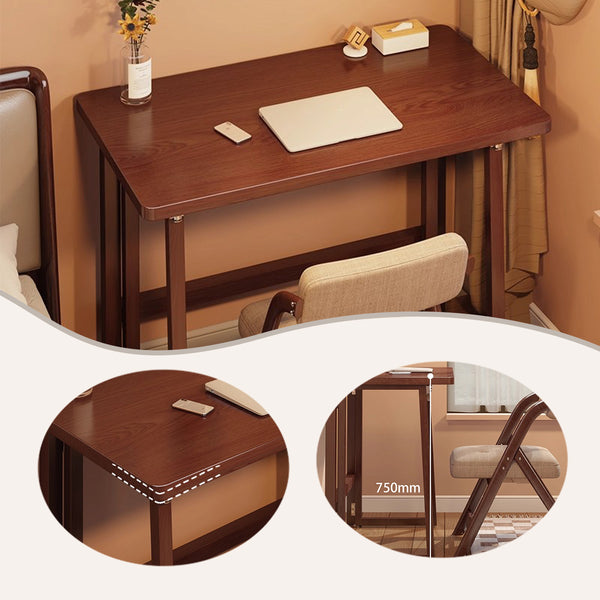 勉強机　作業机　学習デスク　折りたたみテーブル　在宅用　無垢材　角丸加工　シンプル　洗練　ウォールナット　ナチュラル　XXZ-P014
