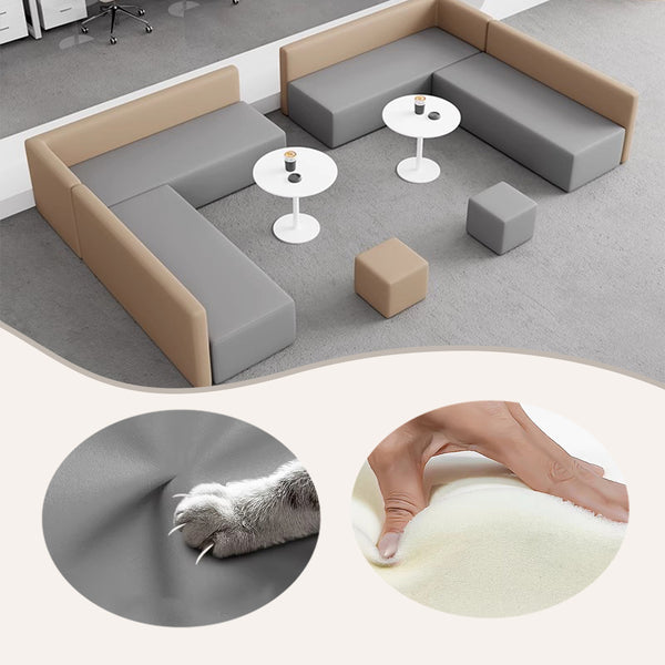 応接ソファ　ソファセット　ロータイプ　カウチソファセット　商談用　3人掛け　人間工学　耐久性　快適　グレー　オレンジ　JDSF-P023