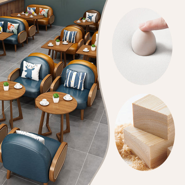 ソファチェア　ダイニングチェア　レザーチェア　コーヒーテーブル　店舗　喫茶店　重厚感　丈夫　ブラウン　カスタマイズ可能　JDY-P022