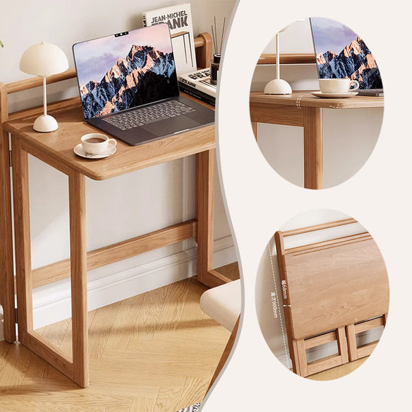 勉強机　折りたたみテーブル　学習デスク　在宅用　角丸加工　無垢材　折りたたみ可能　シンプル　ウォールナット　ナチュラル　XXZ-P015