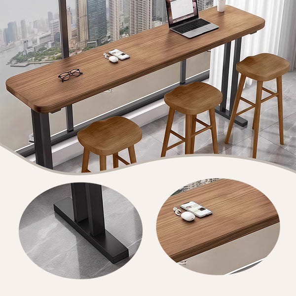 カウンターチェア　バーテーブルセット　ハイチェア　ハイテーブル　ダイニング　椅子　店舗用　カフェ　ダイニング用　バー　木目調　スチールフレーム　頑丈　軽い　軽量　シンプル　ブラウン　カスタマイズ可能　BTZ-P008