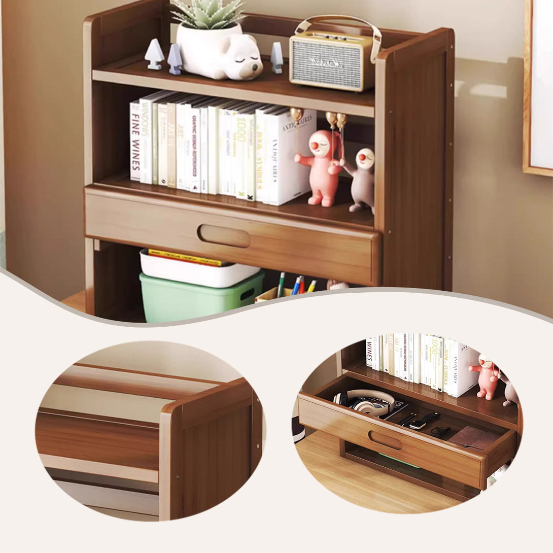 物置ラック　竹製　頑丈なフレーム　組立必要　置物棚　ディスプレイラック　ナチュラル　ウォールシェルフ　茶色　ZWJ-P023