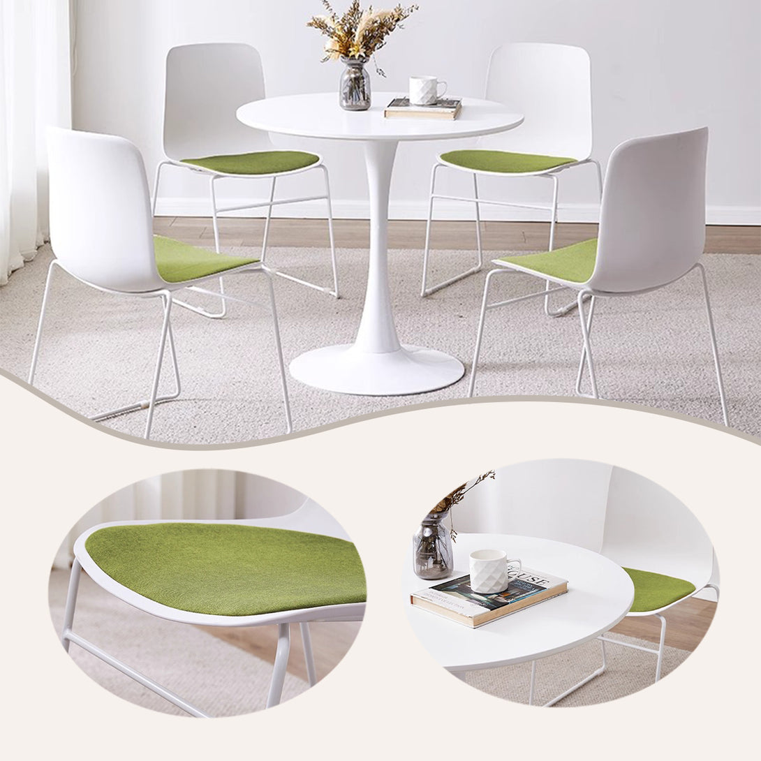 応接セット　応接家具　イス　円卓　スチールフレーム　焼付塗装　4人掛け　シンプル　ホワイト　カスタマイズ可能　JDZH-P023