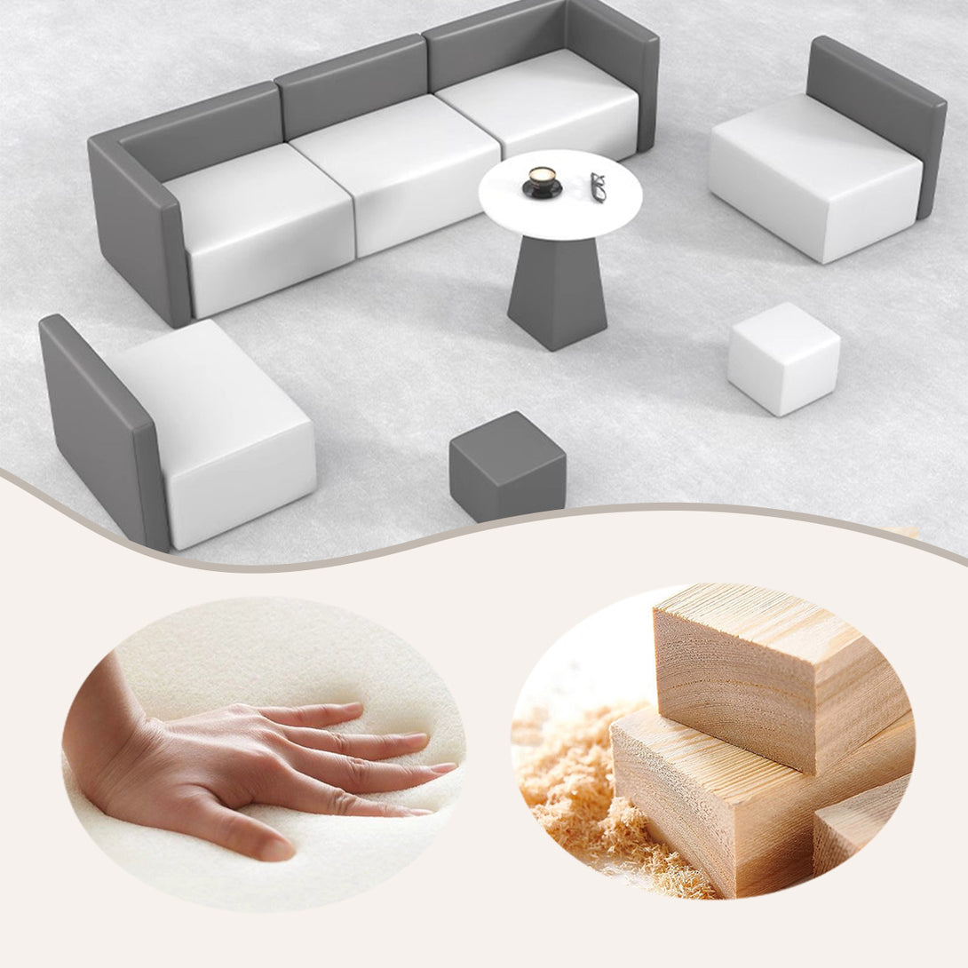 応接ソファ　ソファセット　コーナーソファ　片肘ソファ　丸テーブル　カウチソファセット　3人掛け　グレー　カスタマイズ可能　JDSF-P036