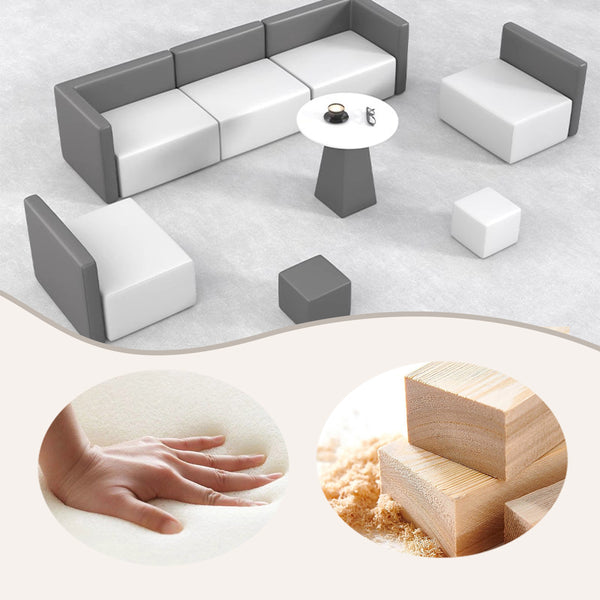 応接ソファ　ソファセット　コーナーソファ　片肘ソファ　丸テーブル　カウチソファセット　3人掛け　グレー　カスタマイズ可能　JDSF-P036