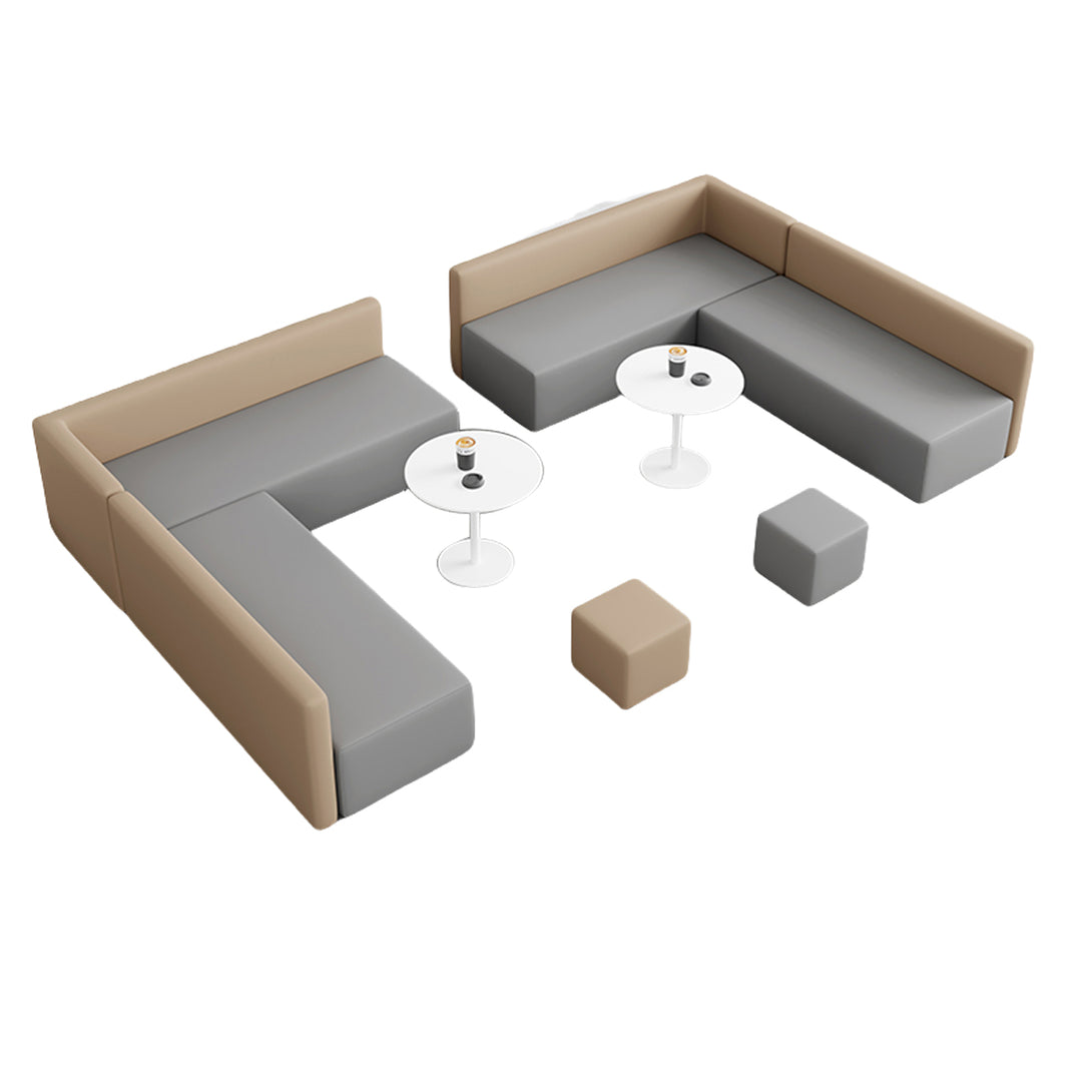 応接ソファ　ソファセット　ロータイプ　カウチソファセット　商談用　3人掛け　人間工学　耐久性　快適　グレー　オレンジ　JDSF-P023