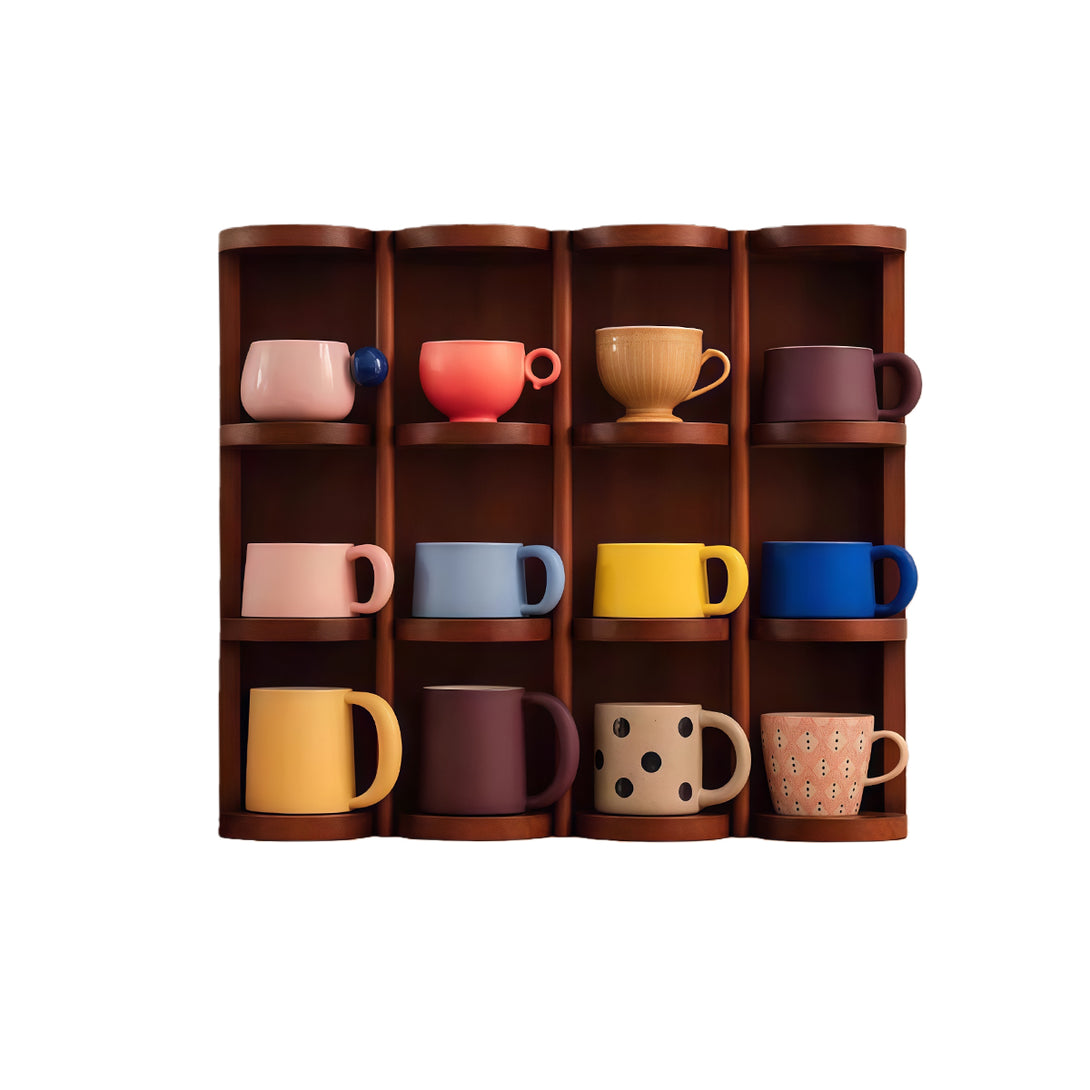 マガジンラック　パンフレットスタンド　オフィス収納　物置ラック 大容量　空間節約　コンパクト　ブラウン　チェリー　ZWJ-P019