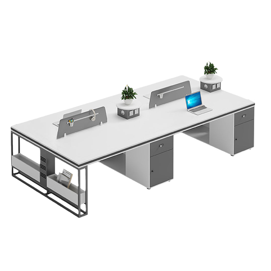 オフイスデスク　役員用　企業用　収納ボックス　仕切りパネル付き　広々とした天板　ダイヤル錠付き　機能性　カスタマイズ可能　YGZ-P015
