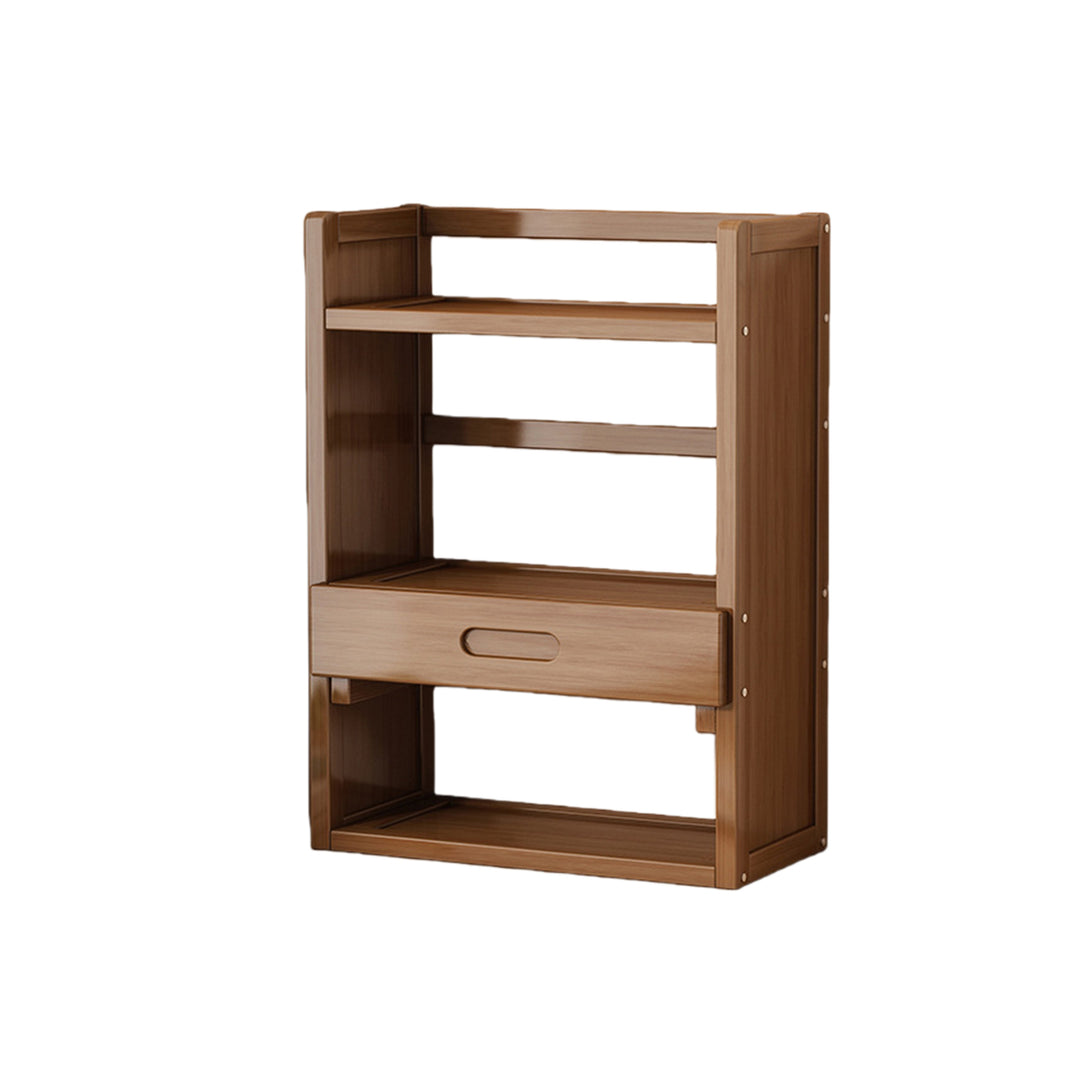 物置ラック　竹製　頑丈なフレーム　組立必要　置物棚　ディスプレイラック　ナチュラル　ウォールシェルフ　茶色　ZWJ-P023